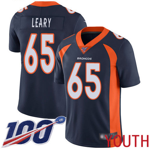 Youth Denver Broncos 65 Ronald Leary Navy Blue Alternate Vapor Untouchable Limited Player 100th Season Football NFL Jersey